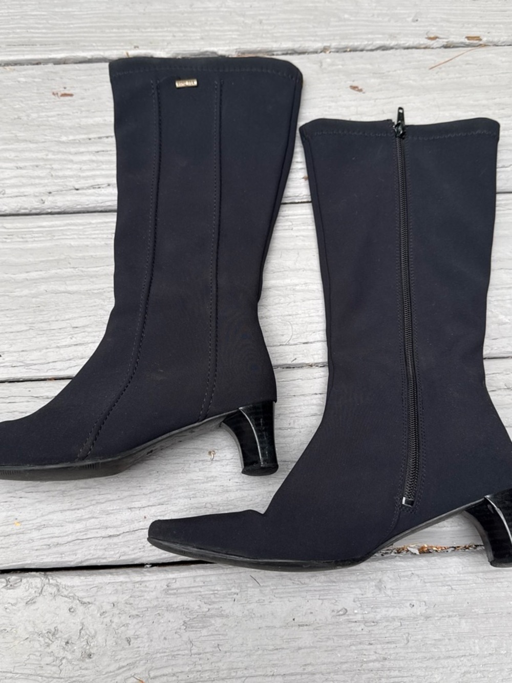 Ara Black Gore-tex Mid-Calf Stretch Heeled Boots